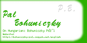 pal bohuniczky business card